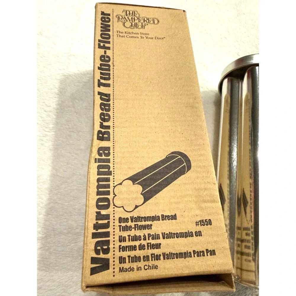 Pampered Chef Valtrompia Bread Tube Flower Shape 1550 Stainless Steel with Box